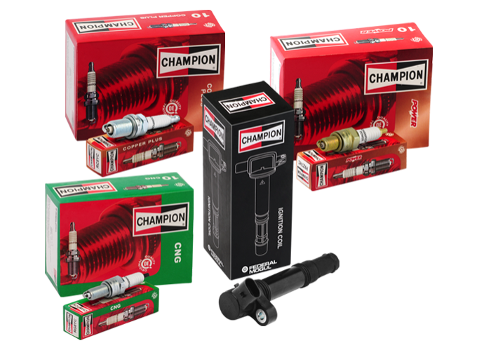 Champion Products: Wipers, Oil Filters, Spark Plugs Package view wipers oil filter spark plugs by Champion